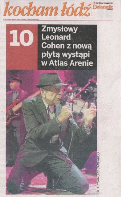 KOCHAM LODZ add. to Dziennik Lodzki /cover