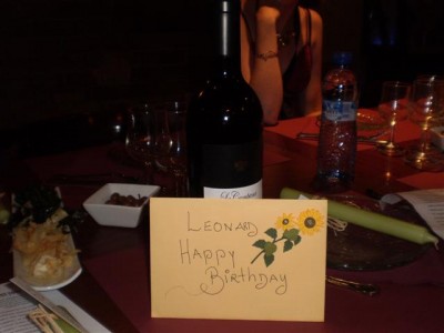 my birthday card for leonard