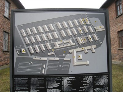 Auschwitz I. Camp plan. Only a fraction of the size of Birkenau.